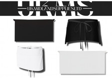 2 Pack Half Waist Chef Aprons White/Black, Restaurant, Kitchen, High Quality