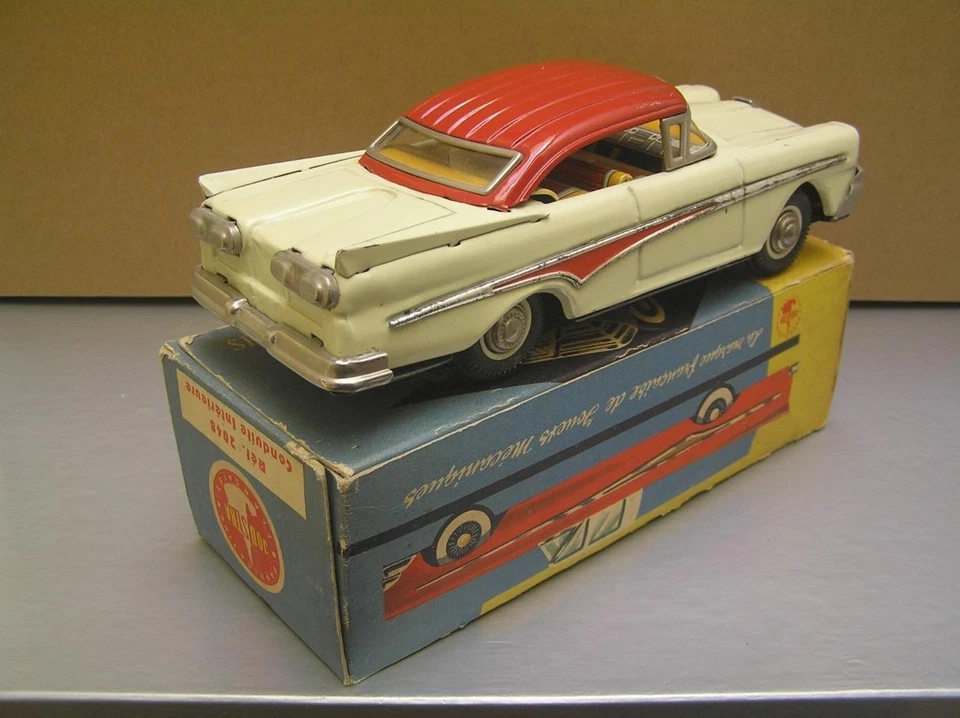 Joustra Serie Cadet 1958 Ford 2 Door Sedan tin friction toy made in France NMIB - Image 4 of 4