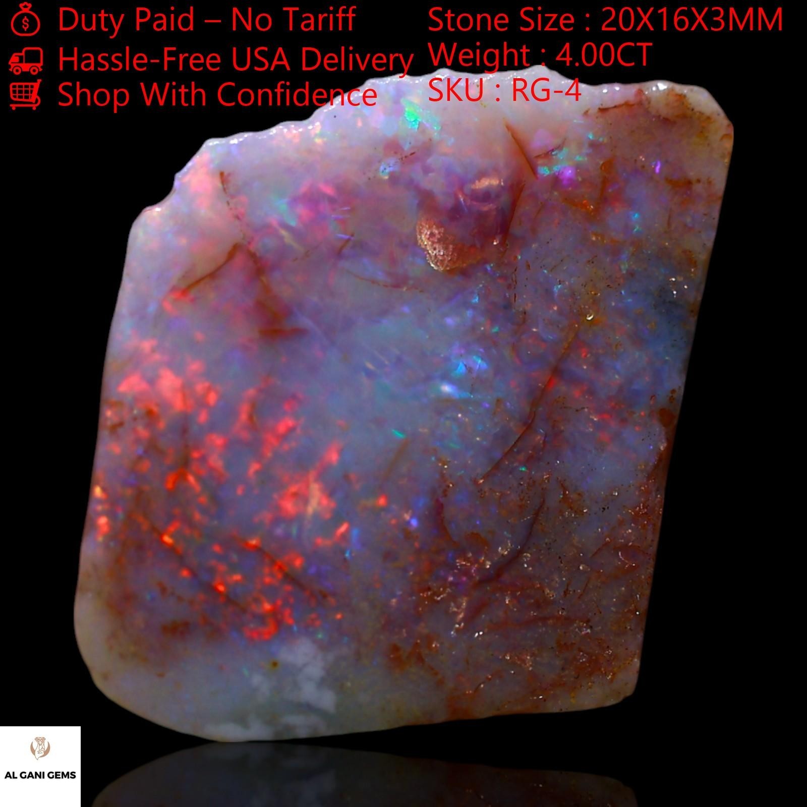 4.00 Cts Natural Fire Opal Astrology Rough Gemstone Necklace Supply 20x16x3 mm