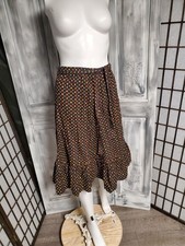 Vtg XS-S 70s boho Hippie Prairie Western Skirt Calico 24 26 28  Elastic Waist