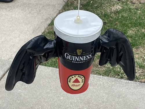 Guinness Draught Bass Ale Black & Tan Bat Wings Inflatable Hanging Bar Display