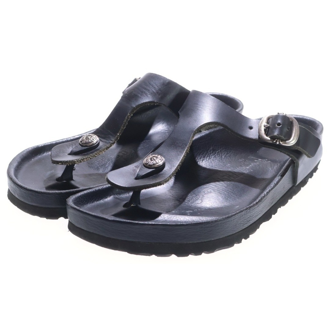 CHROME HEARTS X BIRKENSTOCK Gizeh Gunslinger Leather Sandals Black Silver Used 7 thumbnail 2