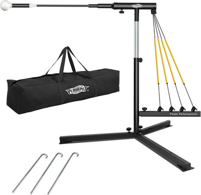 PLAYAPUT Baseball Swing Trainer with 4 Power Bands,Auto Reset Baseball Hitting T