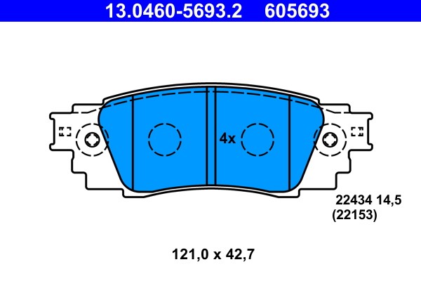 Bremsbelagsatz FÜR Toyota RAV 4 V ( A5 , H5 ) - ATE 13.0460-5693.2-image