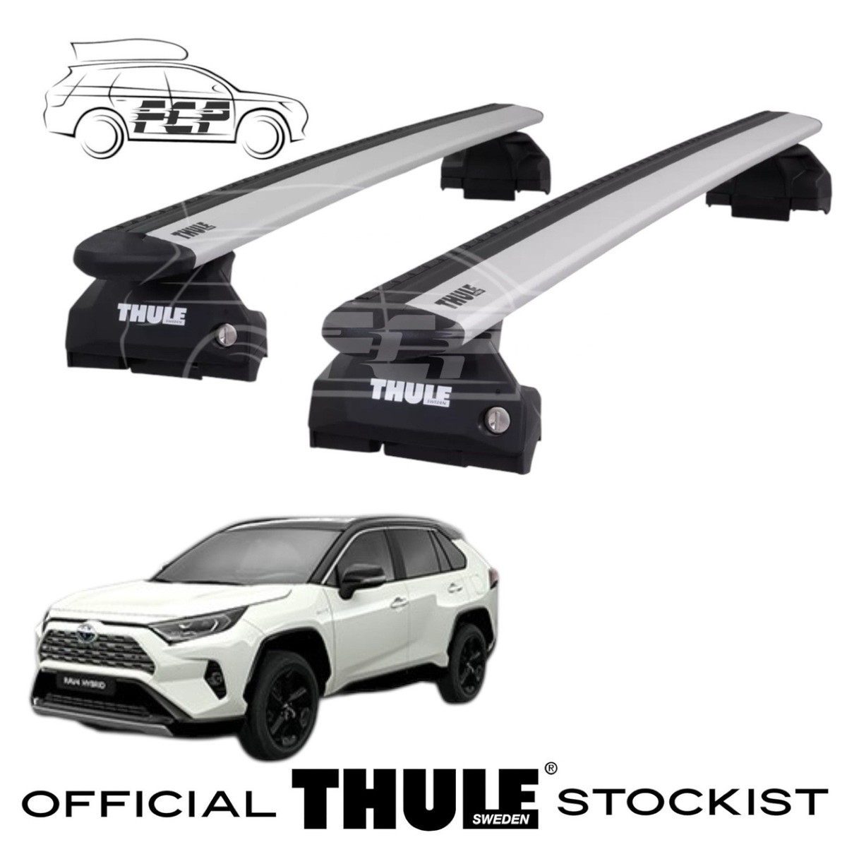 thule スーリー ウイングバーEVO RAV4 50系 Thule WingBar Evo Silver Roof Bars Set to fit Toyota RAV4 Mk.5 19