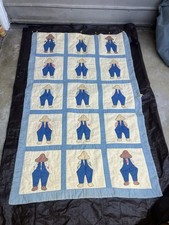 Vintage Sunbonnet Hand Quilted 60 X 38 Quilt