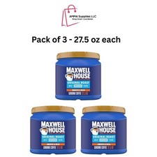 Maxwell House Ground Coffee, Original Roast, Medium, 27.5oz each, Pack of 3