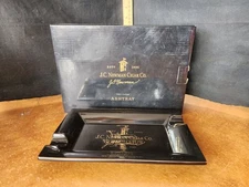 J.C. Newman Cigar Co. Black Ceramic Cigar Ashtray Gold Trim – 4 Rest–11”