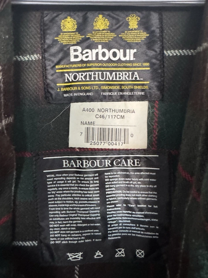 Chaqueta encerada verde Barbour vintage para hombre talla XL Foto 2 de 4