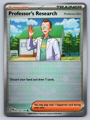 Professor's Research 123/131 Common Prismatic Evolutions Pokemon Poke Ball NM