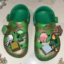 HOT Minecraft Kids' Crocs. Size C11 LIMITED EDITION active wear slides Non-slip