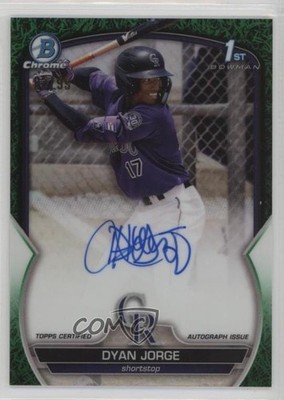 2023 Bowman Chrome Prospect Green Grass Refractor 92/99 Dyan Jorge Auto w5p