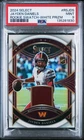 2024 PANINI SELECT ROOKIE SWATCHES WHITE PRIZM JAYDEN DANIELS ROOKIE 61/75 PSA 9