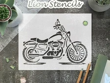 Motorcycle Design Wall Art Reusable Plastic Stencil - StencilAir