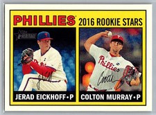 Colton Murray / Jerad Eickhoff 2016 Topps Heritage Philadelphia Phillies #173 RC