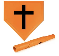 Baseball Home Plate Baseball Bases Pitching & Hitting Practice Mat Orange