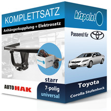 AUTO HAK Anhängekupplung starr und TOWTEC E-Satz 7polig für Toyota Corolla 01-