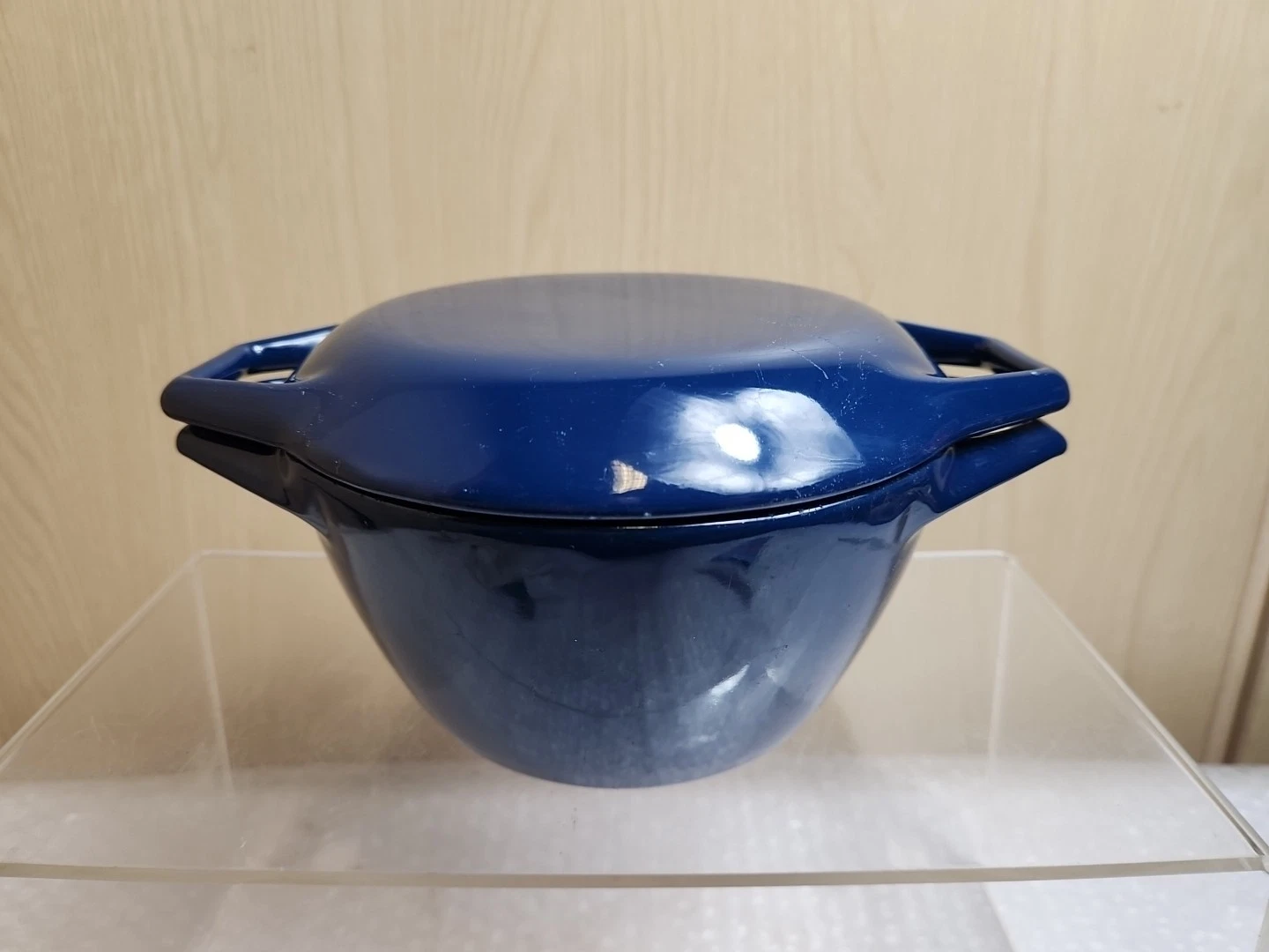 Rare Vintage Danish Vintage 1960s Nacco Blue Enamel Dutch Oven Made In Denmark