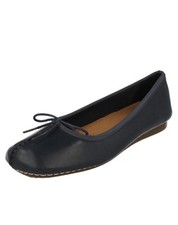 CLARKS SCARPE DA DONNA LENTIGGINI PELLE GHIACCIO SLIP ON BALLERINE BASSE BLU NAVY UK 7,5 D EU 40