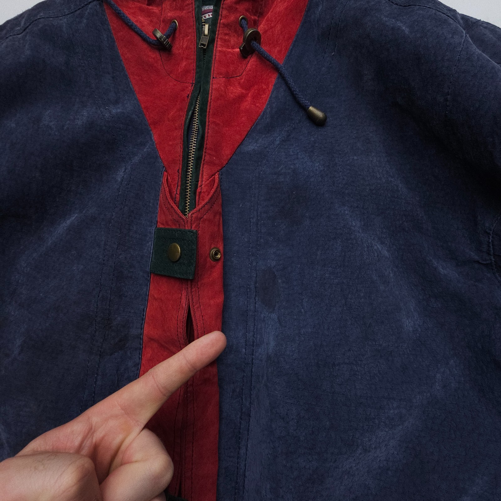 Vtg Bad Lands Outerwear Patchwork Suede Leather J… - image 4