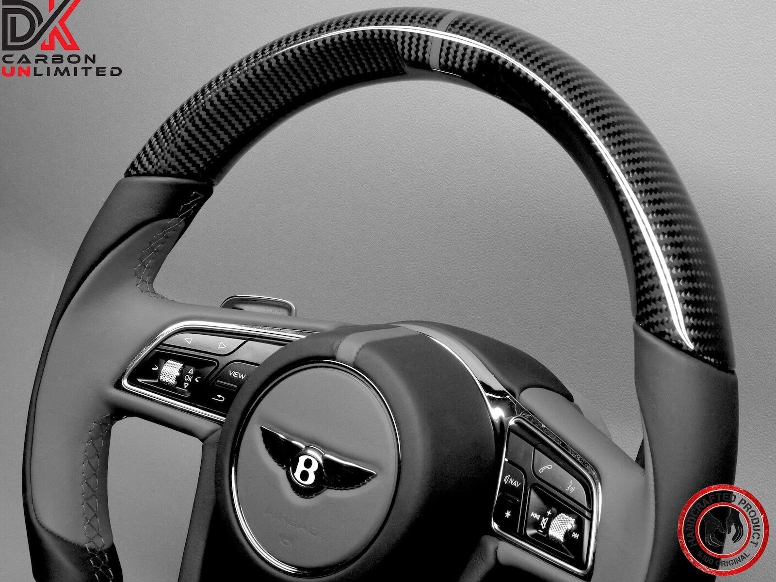Bentley Bentayga Continental GT Flying Spur Gray Ring Napa Carbon Steering Wheel