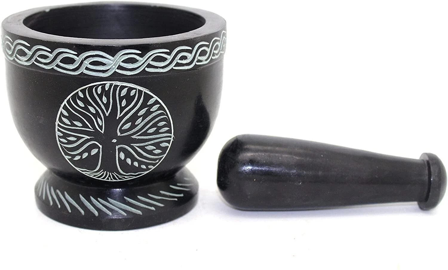 Tree of Life Soap Stone Mortar and Pestle U.S Seller