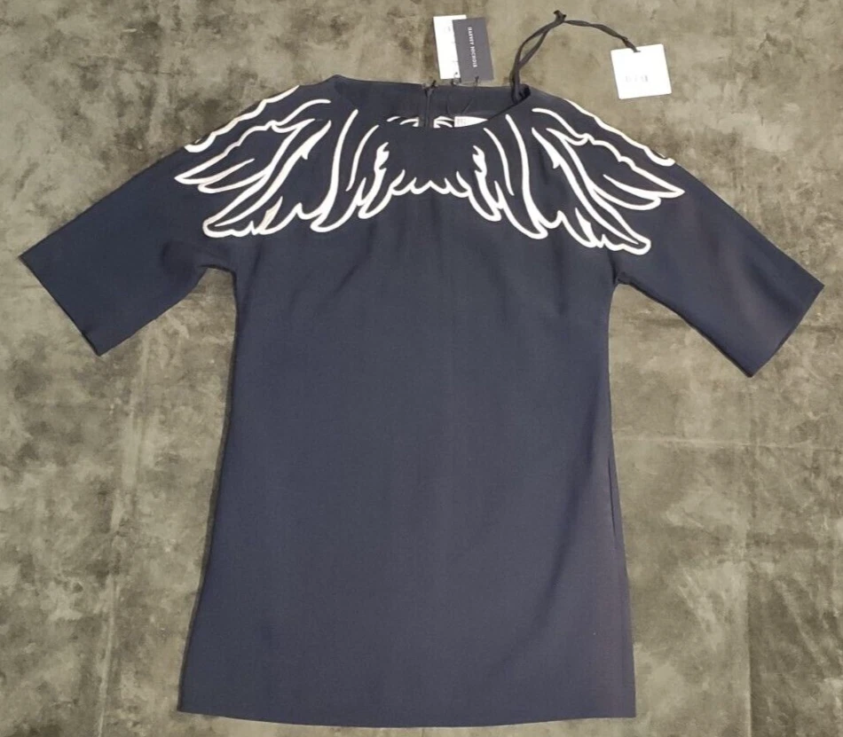 Abito ricamato ali nero ROSSO Valentino taglia EU42