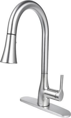 FLOW Classic Series Single-Handle Standard Kitchen Faucet in Brushed Nickel