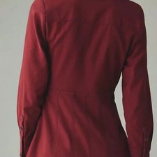 Anthropologie Pilcro Long-Sleeve V-Neck Seamed Mini Dress