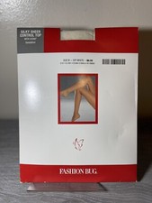 Control Top Fashion Bug Silky Sheer Sandalfoot Pantyhose Off White Size B NEW