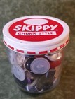 Vintage Skippy Chunk Style Peanut butter Glass Jar Filled With Vtg Buttons