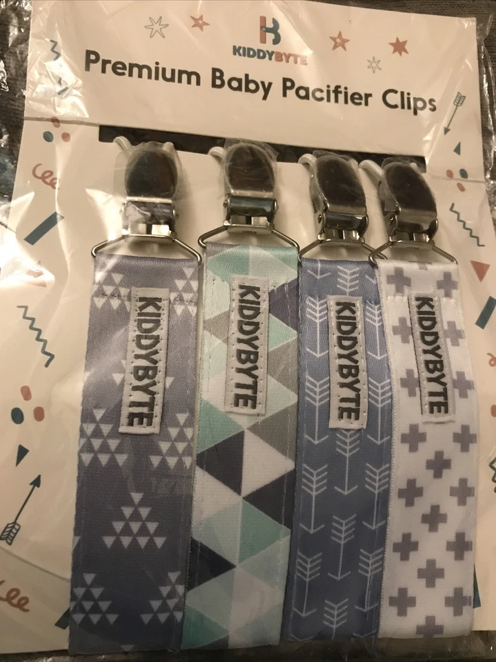 Pacote com 4 clipes de chupeta premium para bebês da Kiddy Byte - Imagem 2 de 4