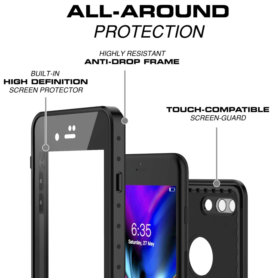 Водонепроницаемый ударопрочный встроенный протектор экрана для Apple iPhone 7/8 Plus - Изображение 3 из 4