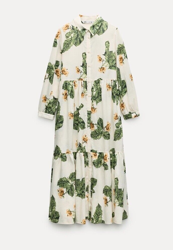NWT WOMAN SS24 FLORAL PRINT DRESS ZW COLLECTION ECRU | 2183 NWT WOMAN SS24 FLORAL PRINT DRESS ZW COLLECTION ECRU | 2183