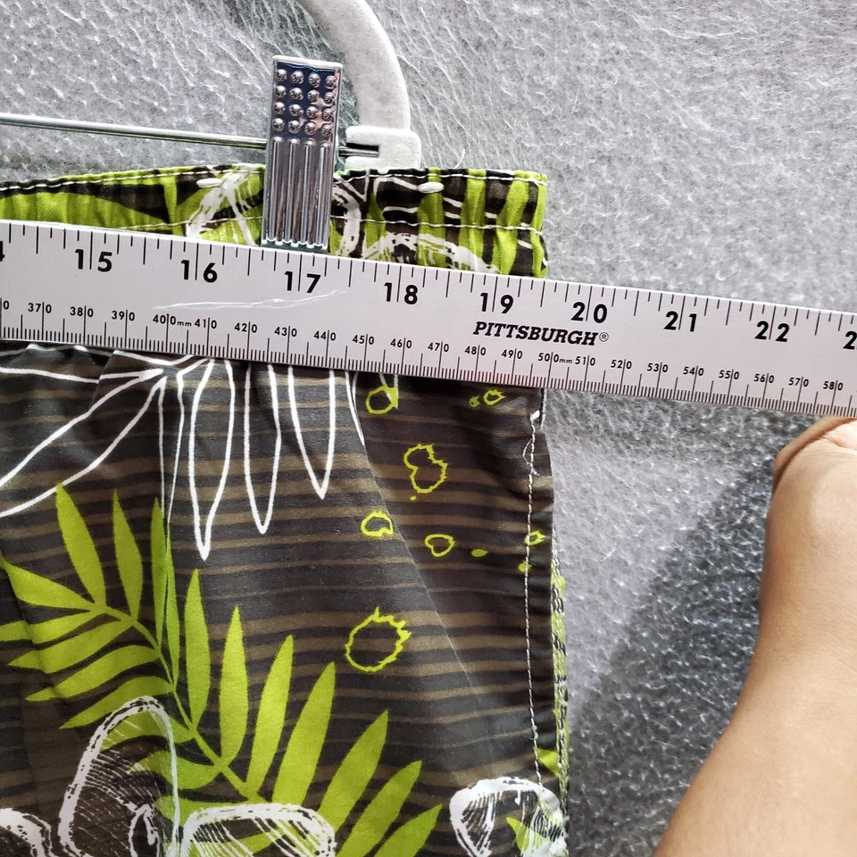 Caribbean Joe Hombres Traje de Baño Grande Marrón Floral Bañador Hawaiano Bolsillo 7" Entrepierna Foto 3 de 4