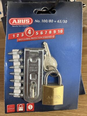 ABUS Vorhängeschloss 65/30 & Hasp 100/80 *Neu in OVP*
