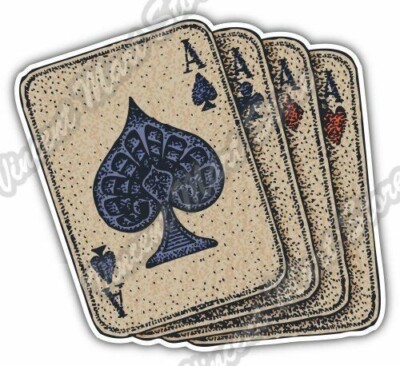 Playing Card Aces Ace Deck Spades Poker Car Bumper Vinyl Sticker Decal 4''X5''