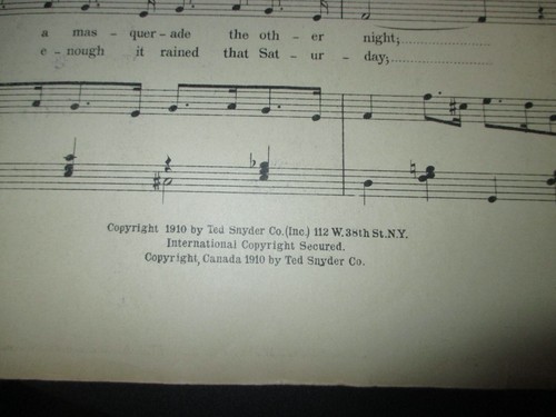 1910 Irving Berlin Sheet Music-Call Me Up Some Rainy Afternoon/Ted Snyder Pub. - Picture 4 of 5