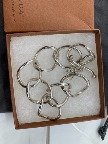 Silpada B1632 Oval Twisted Link Sterling Silver Chain Toggle Bracelet India Box - Picture 12 of 12