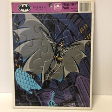 Vintage BATMAN RETURNS Puzzle 1992 Golden Frame Tray Puzzle 4127