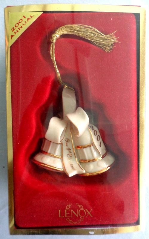 Lenox, Our First Christmas, 2001, Bells Ornament, Boxed