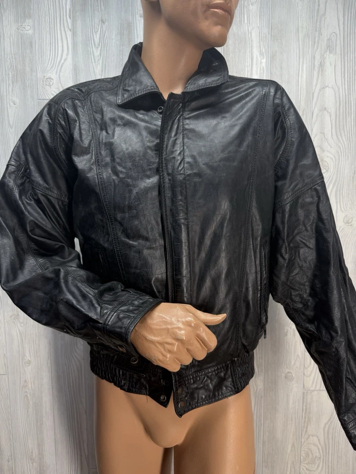 Byrnes & Baker 复古皮革摩托车夹克 80 年代 90 年代 Thinsulate 有衬里骑手 M