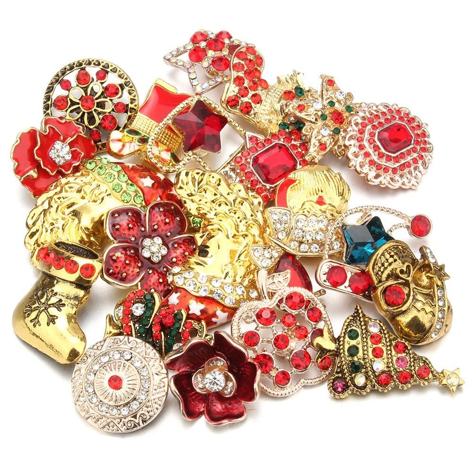 Rhinestone Snap Button Multicolor Buttons DIY Bracelet Necklace 18mm 10Pcs/Lot - Image 2 of 4