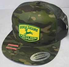 John Deere Farm Equip Patch YP Classics 6006 Trucker Hat MultiCam Tropic/Green 