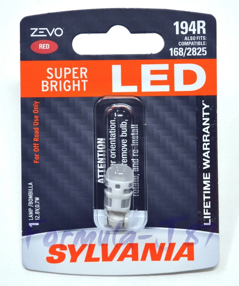 Sylvania ZEVO LED Light 194 Red Two Bulbs Rear Side Marker Parking Upgrade Lamp - Изображение 2 из 4