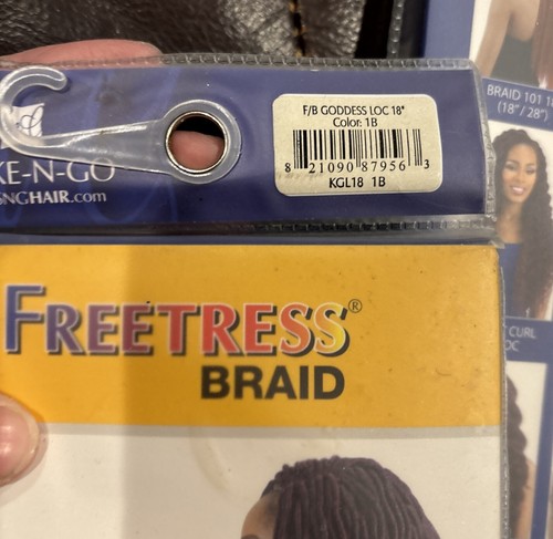 2 PACK* GODDESS LOC 18" - FREETRESS SYNTHETIC CROCHET PRE-LOOPED BRAIDS 1B - Picture 5 of 6