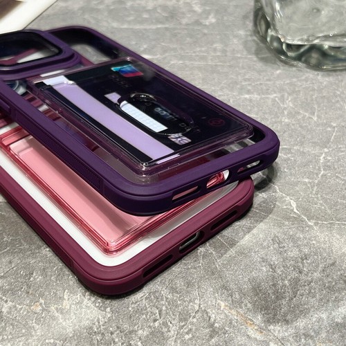 For iPhone 15 14 13 Pro Max 11 Shockproof Hybird Case With Stand Clear Card Slot - Picture 14 of 22