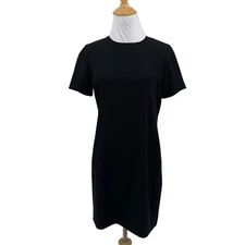 Babaton Dress Womens 0 Black Patricio A Line Back Zip Short Sleeve Crepe Mini