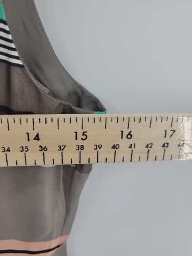 Banana Republic Dress Womens 2 Gray Stripe Silk Sleeveless Casual Nautical - Picture 6 of 8
