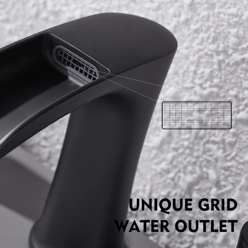 Yundoom Matte Black Bathroom Faucet, 8-inch Widespread Bathroom Faucet - Picture 5 of 7